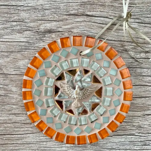 Mandalinha Divino em Mosaico Laranja