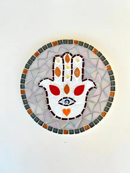 Mão de Fátima Hamsá em Mosaico