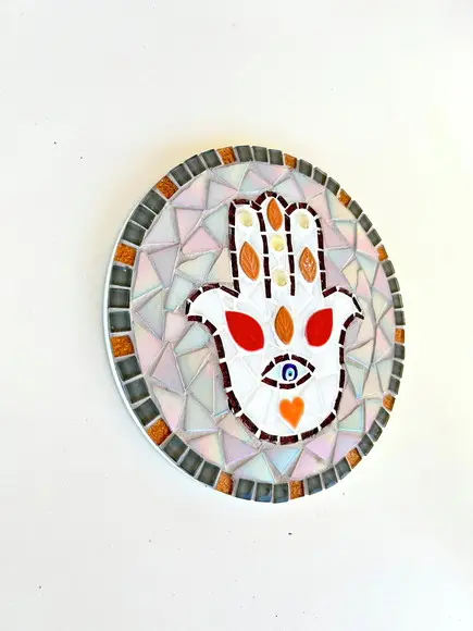 Mão de Fátima Hamsá em Mosaico
