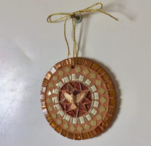 Mini Mandala Divino em Mosaico Marrom