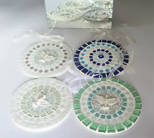 Mini Mandala Divino em Mosaico Verde