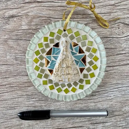 Mini Mandala em Mosaico Nossa Senhora