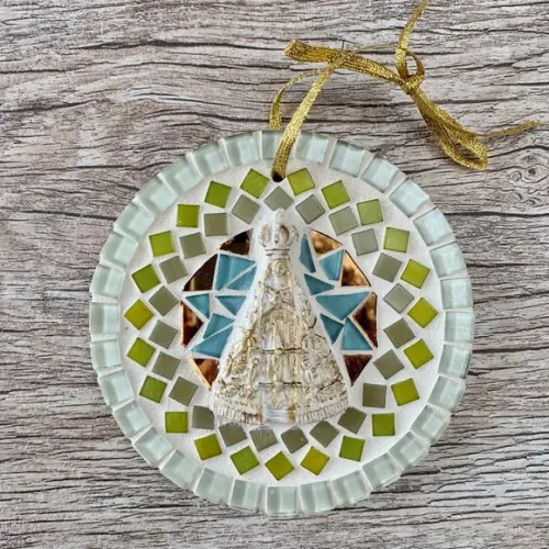 Mini Mandala em Mosaico Nossa Senhora