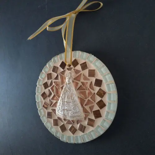 Mini Mandala em Mosaico Nossa Senhora