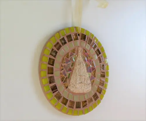 Mini Mandala em Mosaico Nossa Senhora