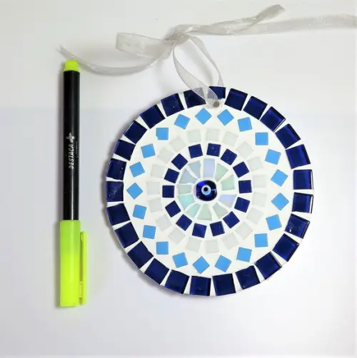Mini Mandala em Mosaico Olho Grego