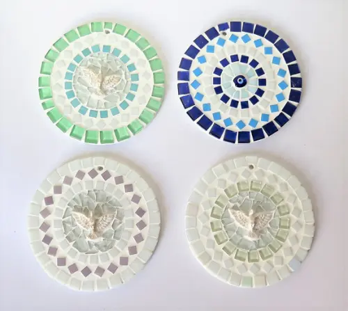 Mini Mandala em Mosaico Olho Grego