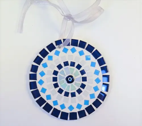 Mini Mandala em Mosaico Olho Grego