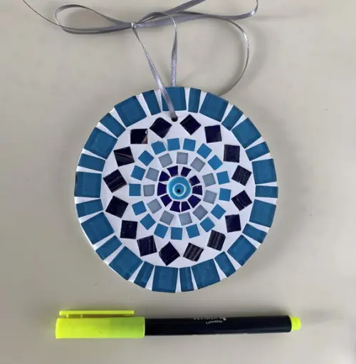Mini Mandala em Mosaico Olho Grego