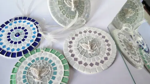 Mini Mandala em Mosaico Olho Grego