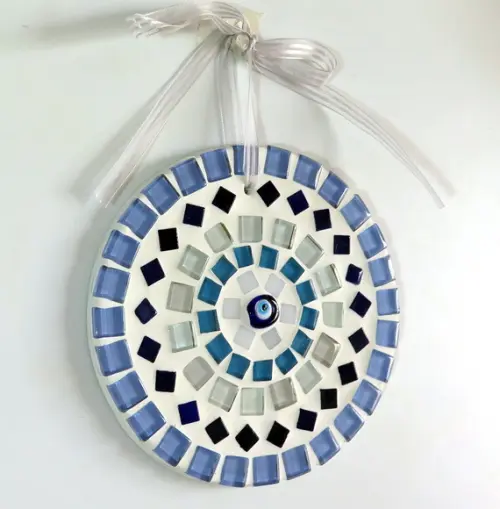 Mini Mandala em Mosaico Olho Grego