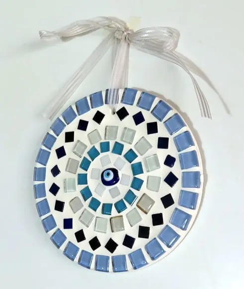 Mini Mandala em Mosaico Olho Grego