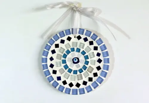 Mini Mandala em Mosaico Olho Grego