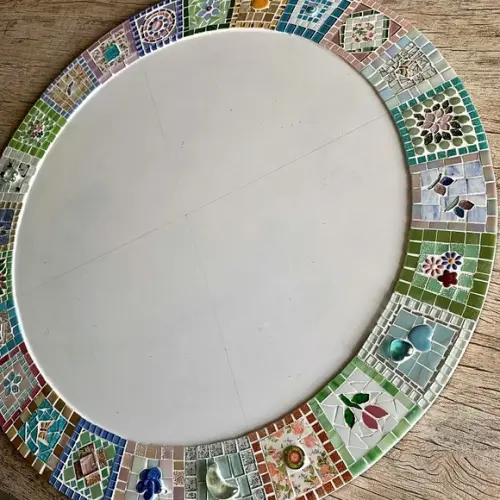 Moldura de Espelho em Patchwork de Mosaico (sem Espelho)