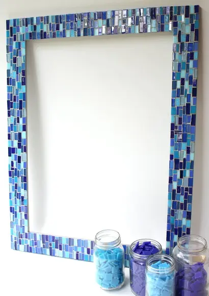 Moldura em Mosaico Azul sem Espelho