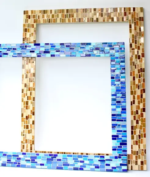 Moldura em Mosaico Azul sem Espelho