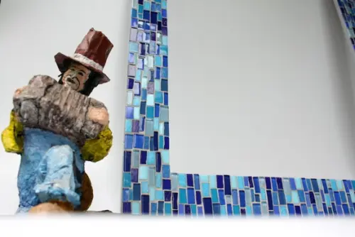 Moldura em Mosaico Azul sem Espelho