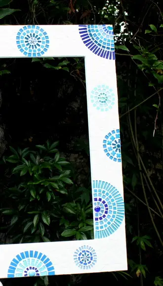 Moldura em Mosaico Círculos Azuis sem Espelho