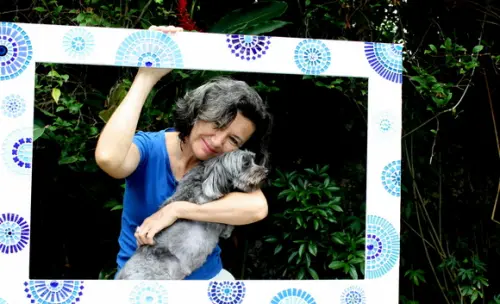 Moldura em Mosaico Círculos Azuis sem Espelho