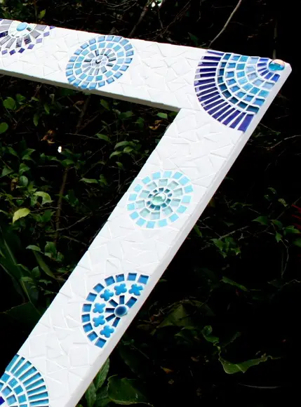 Moldura em Mosaico Círculos Azuis sem Espelho
