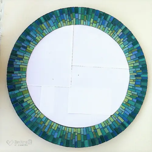 Moldura em Mosaico Verde e Azul sem Espelho