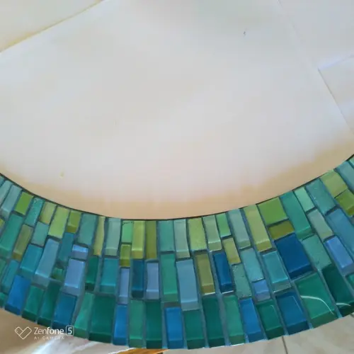 Moldura em Mosaico Verde e Azul sem Espelho