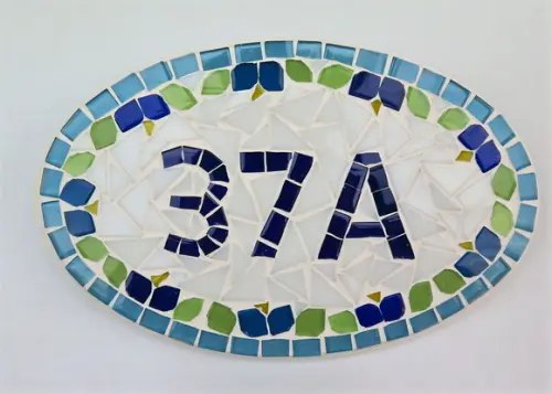 Número Apartamento em Mosaico Floral