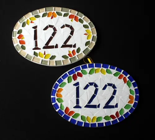 Número Apartamento em Mosaico Floral
