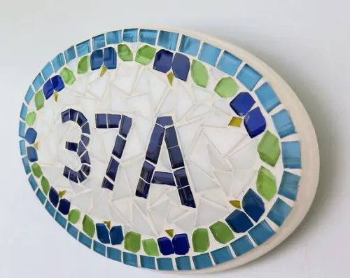 Número Apartamento em Mosaico Floral