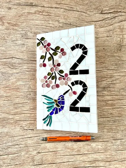 Número para Apartamento em Mosaico Cerejeira e Beija Flor