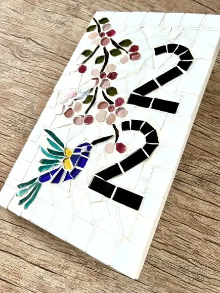 Número para Apartamento em Mosaico Cerejeira e Beija Flor