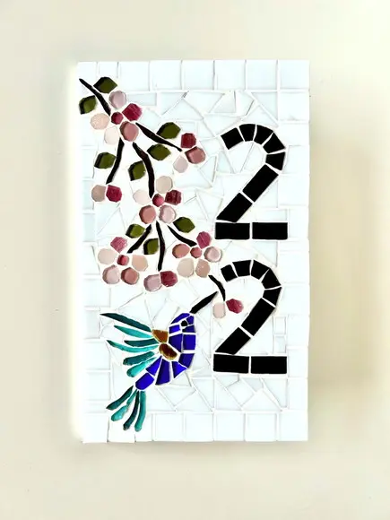 Número para Apartamento em Mosaico Cerejeira e Beija Flor
