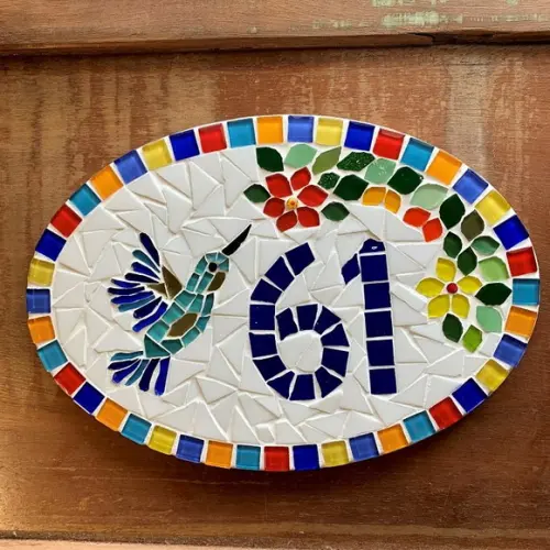Número para Apartamento Mosaico Beija-flor