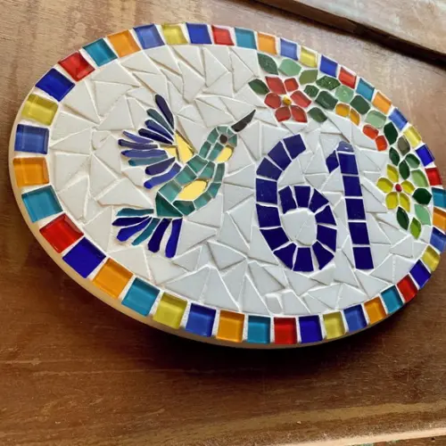 Número para Apartamento Mosaico Beija-flor