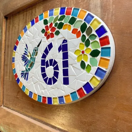 Número para Apartamento Mosaico Beija-flor