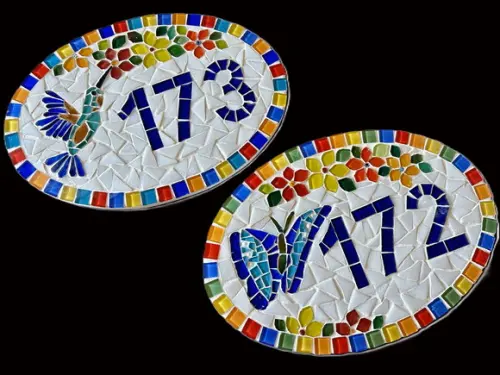 Número para Apartamento Mosaico Beija-flor