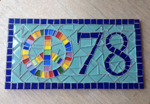 Número para Casa em Mosaico Amor