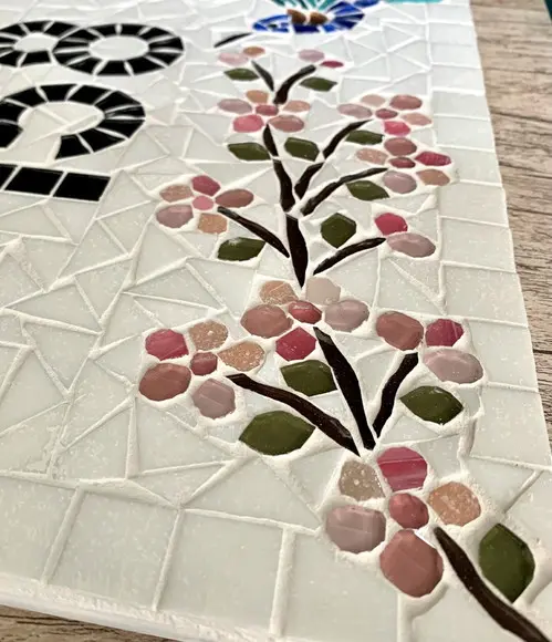 Número para Casa em Mosaico Cerejeiras com Beija Flor
