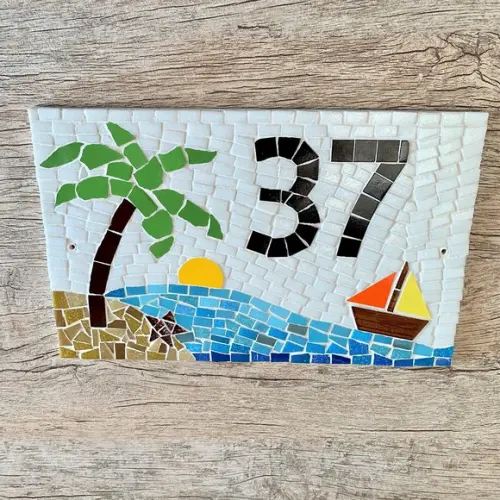 Número para Casa em Mosaico Coqueiro
