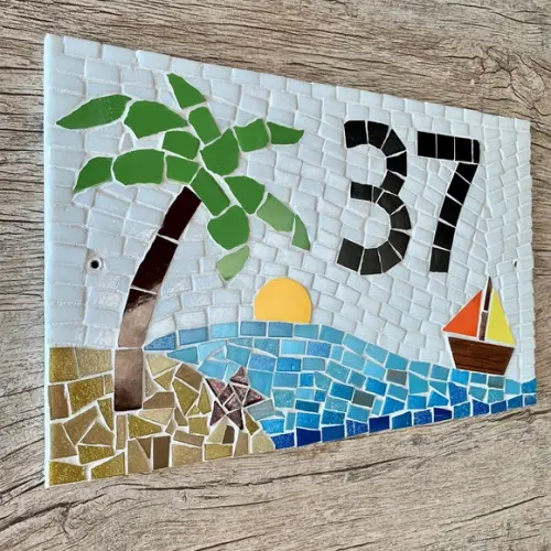 Número para Casa em Mosaico Coqueiro