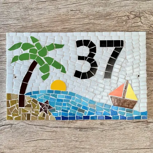Número para Casa em Mosaico Coqueiro