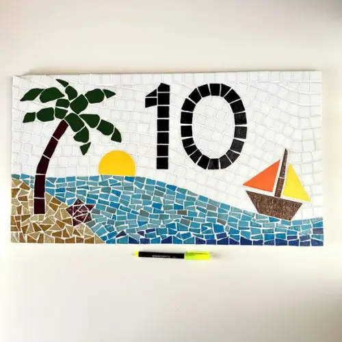Número para Casa em Mosaico Coqueiro