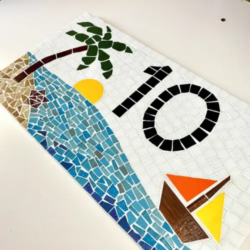Número para Casa em Mosaico Coqueiro