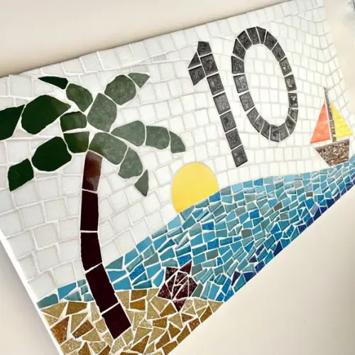 Número para Casa em Mosaico Coqueiro