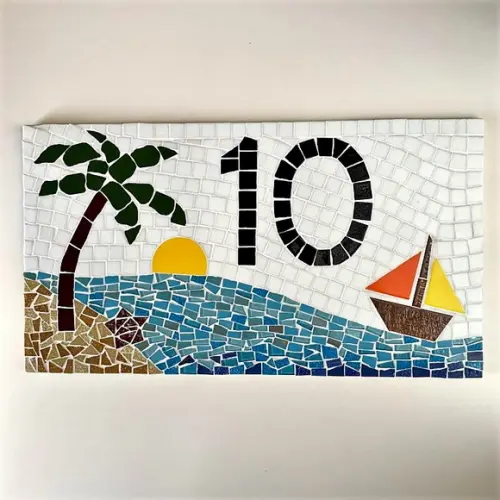 Número para Casa em Mosaico Coqueiro