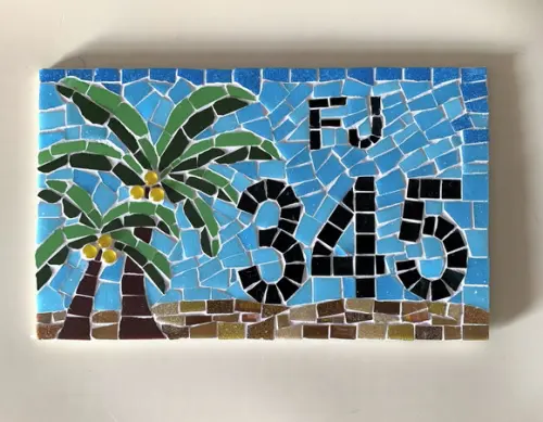 Número para Casa em Mosaico Coqueiro