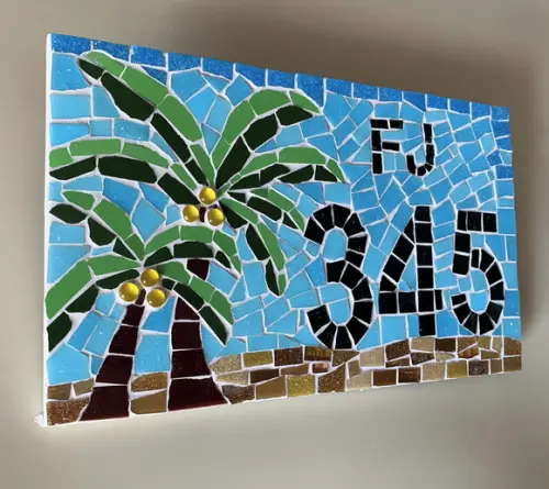 Número para Casa em Mosaico Coqueiro