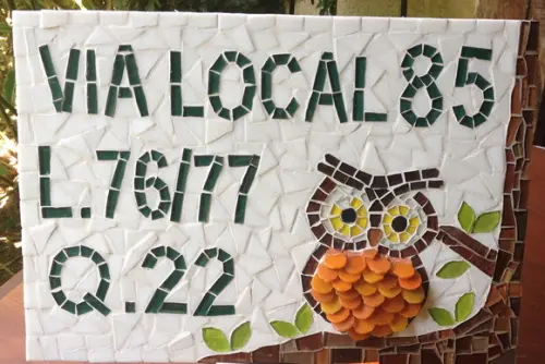 Número para Casa em Mosaico Coruja G