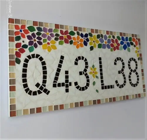 Número para Casa em Mosaico Flores