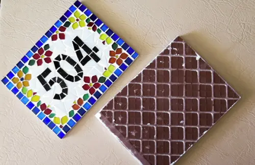 Número para Casa em Mosaico Flores
